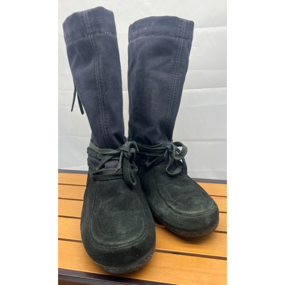 VTG Steger Mukluks Moosehide Canvas Outer Wool Liner Black Snow Winter Boot 9 - Picture 6 of 10